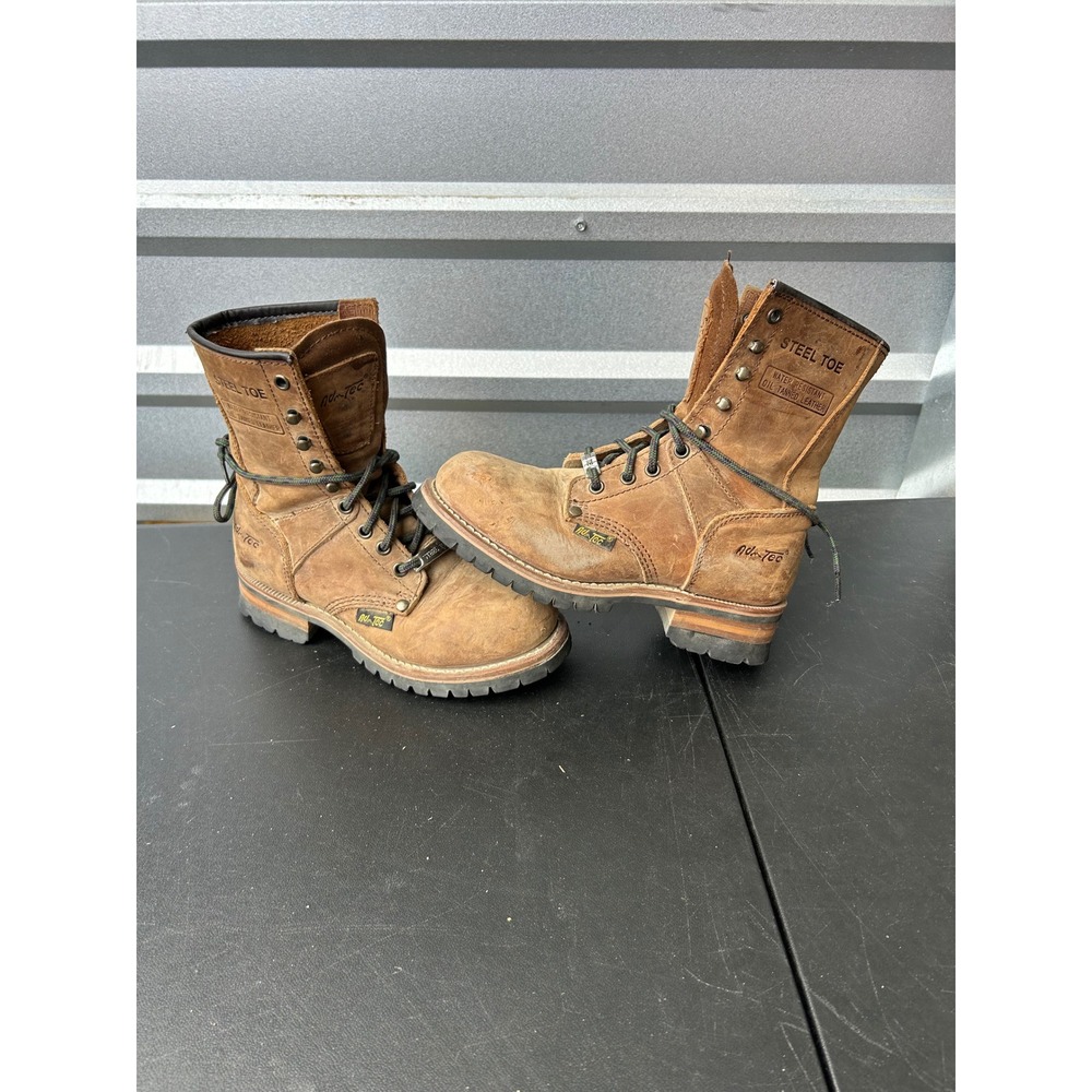 Vintage AD-TEC Womens Steel Toe Work U Safety‎ Boots Lace Up Brown Leather 6M
